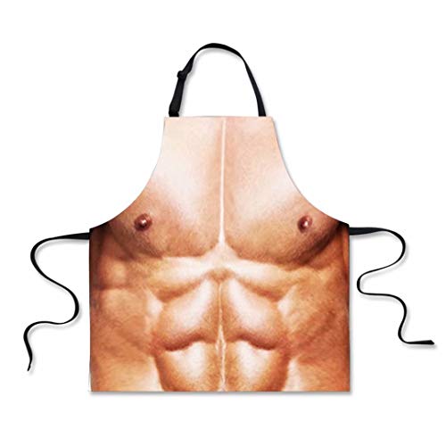 Youngerbaby Cool Men'S Abdominal Muscle Print Cooking Apron Men Women Funny Birthday Gifts Grilling Aprons Funny Gifts for Adults Gifts for Birthday, Funny Birthday Gifts Funny Grill Apron