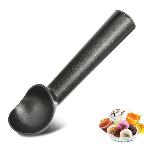 Porzionatore per gelato, porzionatore per gelato, in acciaio inox, per gelato, per palline di gelato, cottura e melone (nero)