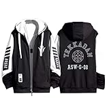 [エンライ] 機動戦士ガンダム パーカー 長袖 鉄血のオルフェンズ 三日月・オルガス コート 上着 スポーツ スウェット かわいい 白/黒 フード付き 日常 痛い服 プレゼント 男女兼用 (L,黑色) [並行輸入品]