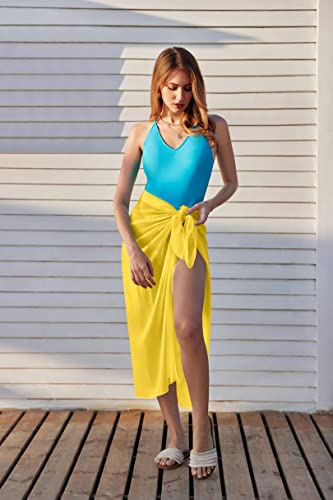 Image of Ekouaer Women Sarong Swimsuit Coverups Chiffon Long Bikini Wraps Sheer Beach Bathing Suit Cover Up