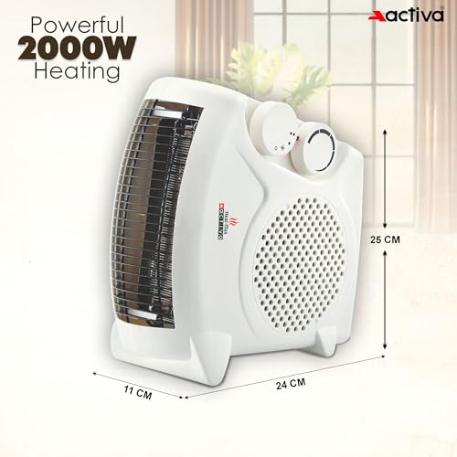 Image of ACTIVA Heat Max Mark - 1 (2000 Watts) with 2 Heating Mode full ABS body Electric Fan Room Heater Come with 1 Year warranty (White)