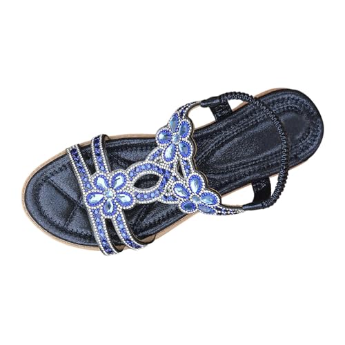 Grigio Sandali Donna Estive Bohémien Eleganti Piatto Comodi Sandali Con
