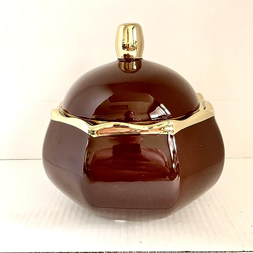 Sopera Brown de porcelana de Oya 3 litros de capacidad/Brown porcelain tureen for Oya 3 litters capacity