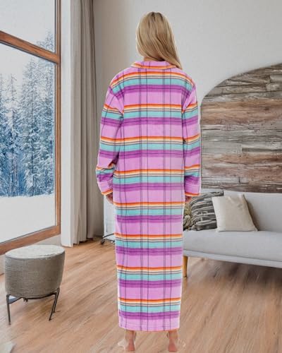 Image of Alexander Del Rossa Long Zip Up Robes, Plush Zipper Robes for Plus Size, Housecoats Zipper Front