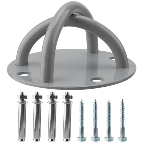 CHUEHKAK Soporte para techo, gimnasio, fitness, soporte de pared, yoga, entrenamiento de suspensión, gancho, con 4 tornillos y 4 tubos elásticos, capacidad de carga de 250 kg