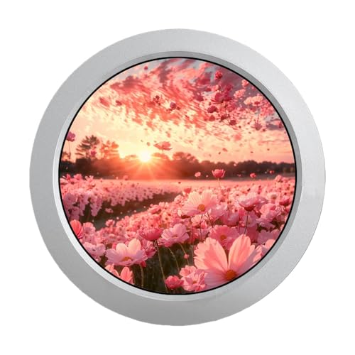 Image of VSDISPLAY 4'' Round LCD Display Monitor 720x720 Resolution,Silver Shell | with Mini H /D Inputs for DIY Projects,Digital Photo Frame,Dashboard Display