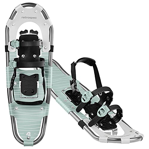 Image of Retrospec Drifter Snowshoes for Women & Men - Lightweight Aluminum Frame Snow Shoes with Double Ratchet Binding System, Heel Lifts & Carry Bag for All Terrain Hiking & Winter Sports