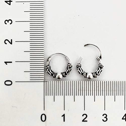 Brinco Argola De Bali Prata 925 Detalhes Envelhecidos - 4148