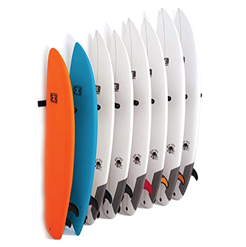 Rackinrio Rack Soporte estantería Vertical 8 Tablas de Surf Longboard Skate ski Snowboard en Pared Negro