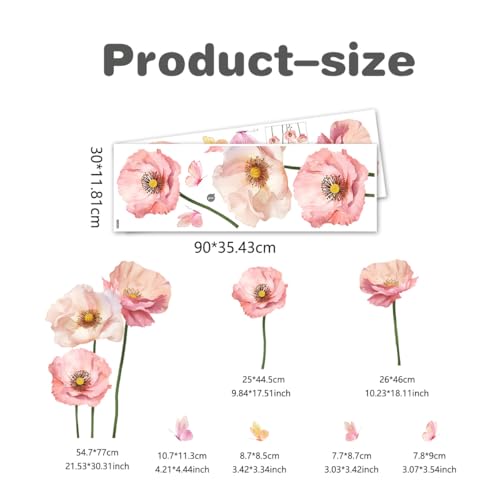 Vinilos decorativos flor acuarela gigante 2 hojas miniatura 2