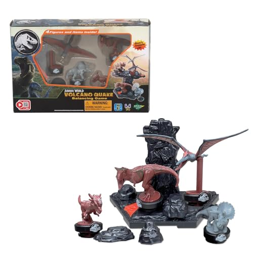EPOCH Games - Jurassic World - Volcano Quake, Gioco d'Equilibrio Dinosauri – Sfidante e Divertente per 1-4 Giocatori – Modello 6G9SJ9G