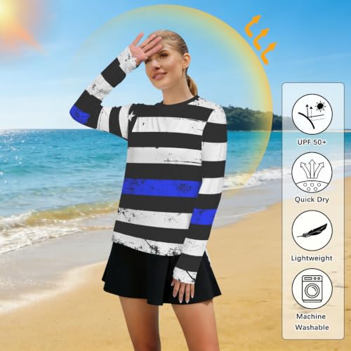 Camisas de protección solar mujer para rutas al aire libre con estilo vintage 5