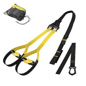 Suspension Trainer Fitness Straps Kit – Bodyweight Resistance Training Bands with Handles for Home Functional Gym Full-Body Exercise Equipment Outdoor Portable Travel Workout Set with Storage Bag