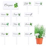 Adecortalk 24 Pcs Acrylic Herb Garden Signs Plant Labels Waterproof Reusable Plant Tags with Names for Seedlings Nursery Outdoor Indoor Garden Permanet Labels Markers
