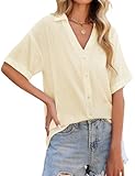 Facile à Assortir: Ce haut femme ete col en v peut facilement s'associer avec toutes sortes de jeans,shorts,jupes,leggings,tongs,sandales,baskets,chaussures plates ou talons.Les tops chic et élégant amples peuvent également être assorties avec haut court,débardeur,gilet et bikini comme vêtement extérieur.Il est très tendance.