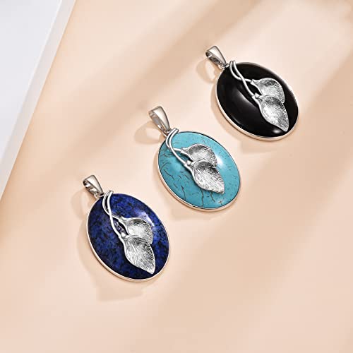 Vijashop Leaf Necklace Lapis Lazuli Necklace Natural Gem Stone Pendant Necklace Charm Vintage Fashion Necklace Gifts For Women Girls Birthday Graduation #TOP3