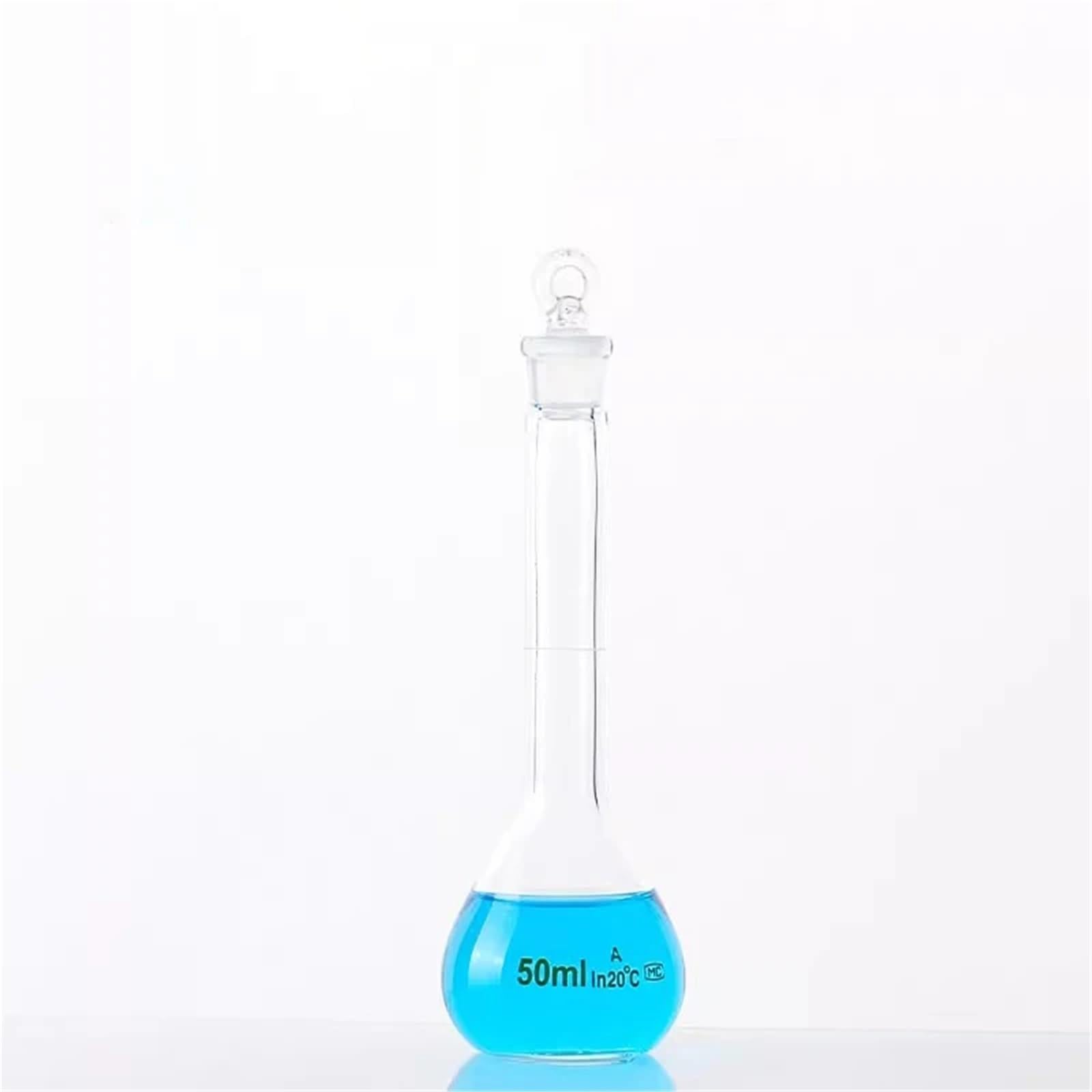 Matraz volumétrico transparente de laboratorio con forma de pera, de vidrio de borosilicato de grado A.(1000ml)