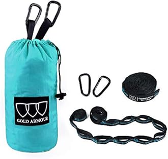 Gold Armour Camping Hammock - XL Double Hammock Portable Hammock Camping Accessories Gear for Outdoor Indoor with Tree Straps, USA Based Brand (Seafoam)