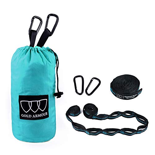 Gold Armour Camping Hammock - XL Double Hammock Portable Hammock Camping Accessories Gear for Outdoor Indoor with Tree Straps, USA Based Brand (Seafoam)