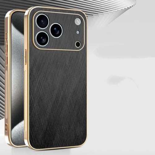 Coque en cuir iPhone 16e antichoc noire luxe
