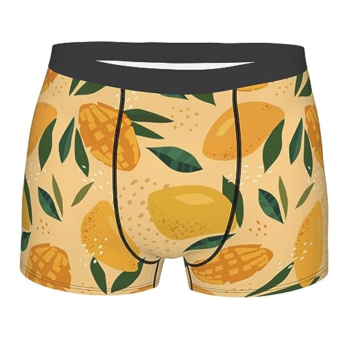 Guyos Fruit Of Mango And Leaves Pattern Men'S Boxer Brief Underwear Fashion Briefs Shorts For Men Teens