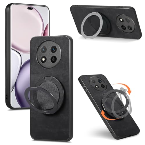 Rfvzubemok Compatible with Huawei Enjoy 50 Pro CTR-AL00,Compatible with Huawei nova Y90 4G CTR-LX2 [PC + TPU + PU] 3-in-1 Built-in Magnetic Stand Shockproof Protective Case Black