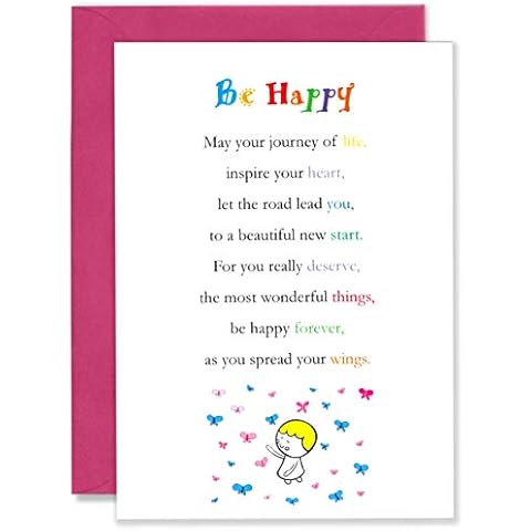 Clarabelle Cards - Be Happy - Supportive | Proud of You | Inspirational | Motivational Thinking of You Encouragement Poem Verse Greetings Card sold by Card Candy Cover