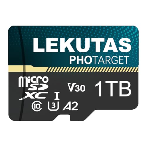 LEKUTAS 999GB Micro SD Card microSDXC UHS-I Flash Memory Card TF Card High Speed 100MB/s C10 U3 A2 V30 for Full HD 4K UHD Video Recording