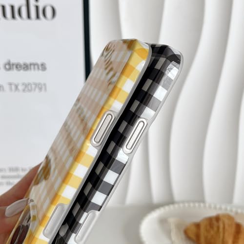 Skyseaco for iPhone 16 Pro Max Case Cute Aesthetic Gingham Phone Case Soft Slim TPU Shockproof Phone Cover for Women Girls - Green - image 7