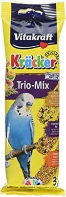 Vitakraft Budgie Kracker Bird Food Honey-Sesame/Egg-Grass/Apricot-Fig, Pack of 7