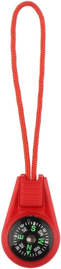 Mini Compass Zipper Tail Rope Colorful Plastic Outdoor Camping Hiking Survival Portable Backpack Pendant Tool