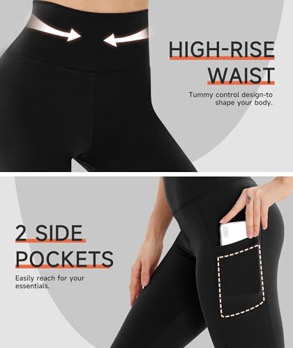 Image of GAYHAY High Waisted Capri Leggings for Women - Soft Slim Yoga Pants for Running Cycling Workout