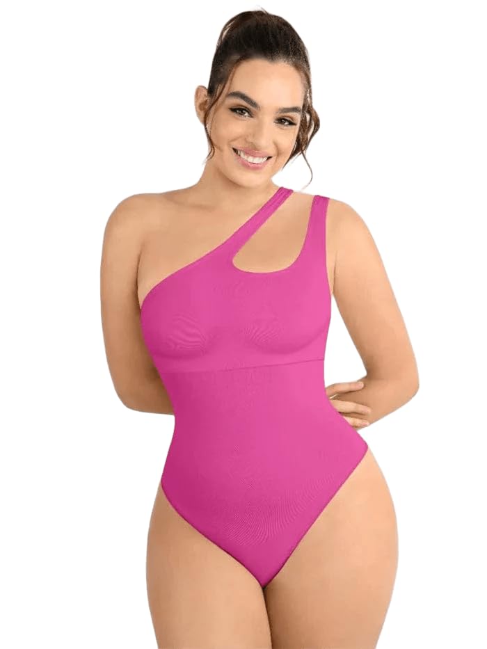shop the edit SHOP Women's One-Shoulder Shapewear Bodysuit – Cut-Out Waist & Abdomen Compression Slimming One-Piece, Seamless Body Shaper for Dresses & Party Outfits-picture-41