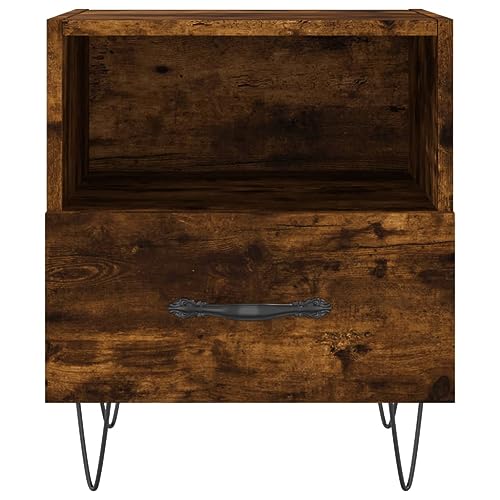 Table d'appoint de salon moderne en bois et pieds métal