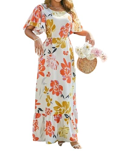 Women's Spring/Summer Elegant Small Fresh Printed Ruffle Bat Sleeve High