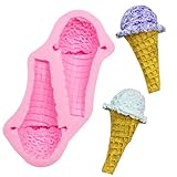 Ice Cream Silicone Mold, Ice Cream Cone Fondant Molds for Chocolate Cake Decoration Candy Cupcake Topper Cake Polymer Clay Crafts Epoxy Resin