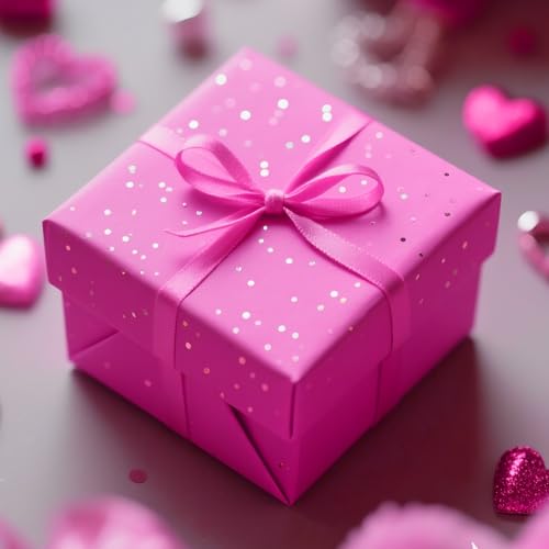 Image of Hot Pink Glitter Tissue Paper for Gift Bags 36 Sheets 14x20 Inch - Recyclable Wrapping Paper for Weddings, Birthdays, Party & Festival Decorations DIY Craft Supplies