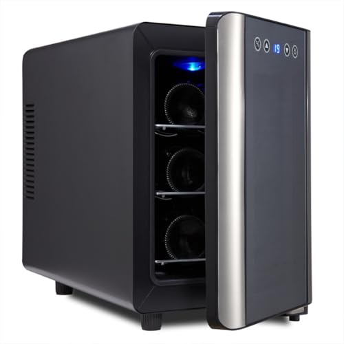 PP-Vic Refrigerador De Vinoteca De Encimera Para 6 Botellas - Vinoteca Electrónica, Refrigerador De Almacenamiento Dividido, Minivinoteca Compacta Independiente, Refrigerador Para Bebidas