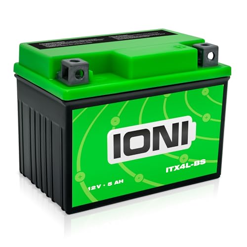 IONI 740732 ITX4L-BS / SLA4L-BS 12V 5Ah AGM Compatible avec YB4L-B / YTX4L-BS Batterie scellée et sans Entretien Convenant à 99% de Tous Les Scooters, pour Trottinette