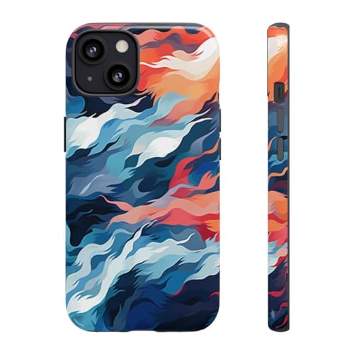 Coque rigide iPhone 13 vagues fluides - Protection brillante multicolore