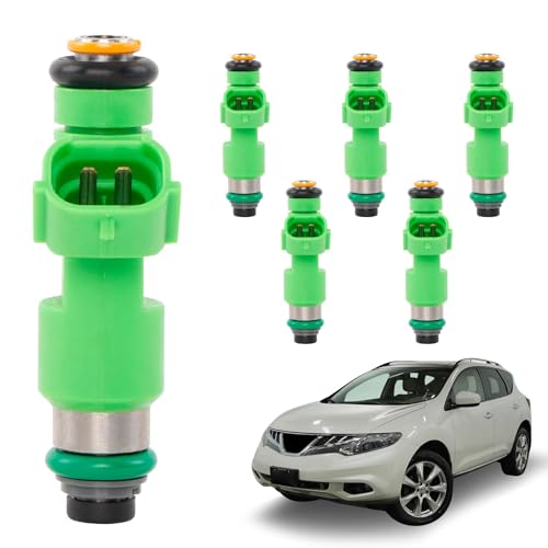 16600-JK20A Fuel Injectors 6PCS 12 Holes Compatible with Nissan Frontier 350Z Altima Murano Pathfinder Rogue Maxima Infiniti EX35 FX35 G35 M35 2.5L 3.5L 4.0L Replaces FJ1017 16600JA10A 84212342