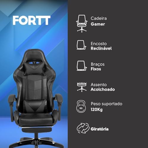 Cadeira Gamer Fortt Trieste Preta - CGF002-P