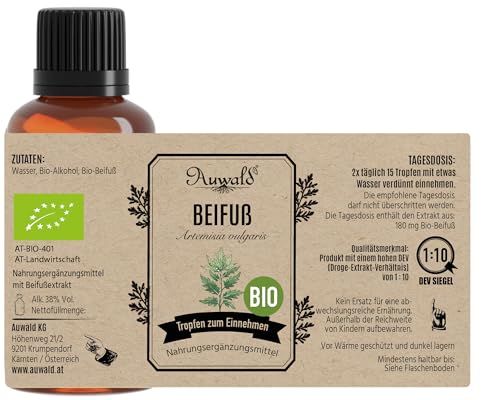 NEU! Auwald Beifuss Tropfen BIO – Hochwertiger Auszug, Extrakt, Essenz & Tinktur – 100% BIO Landwirtschaft, Frei von künstlichen Zusätzen und Farbstoffen, Hergestellt in Österreich – 100ml