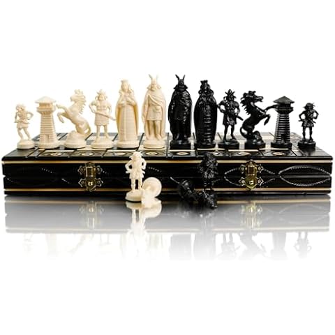 Master of Chess Viking-Themed Wooden Chess Set Cover