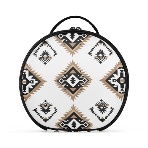 Takiito Tribal Pattern Travel Makeup Case Portable Makeup Box Artist Cosmetic Case Organizer With Adjustable Dividers