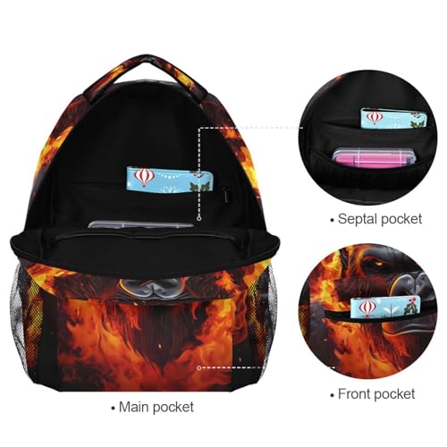 ALAZA Fierce Gorilla King Kong Backpacks for Girls Boys Elementary School Bag Kids Bookbag Personalized Travel Daypack 3rd 4th 5th Grade Rucksack 16in Laptop Back Pack 5