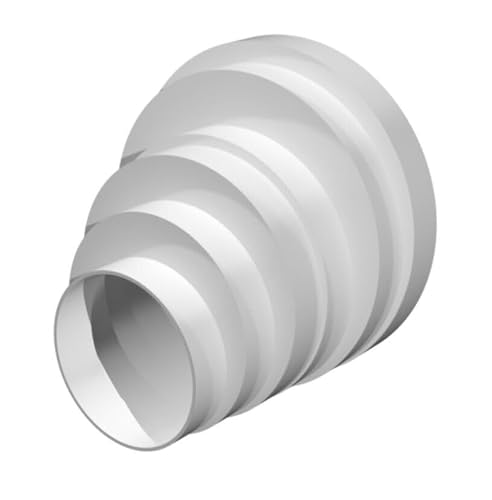 Prostko Ltd White Prostko Duct Pipe Reducer - Extractor Fan Offset Tube Connector Ducting Transformer - Abs Plastic.