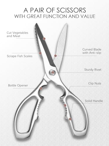 Simcoker SHDMSAF Kitchen Shears Heavy Duty, All-Steel Forged Multi-Function Kitchen Scissors,Sharp Cooking Shears thumb #1