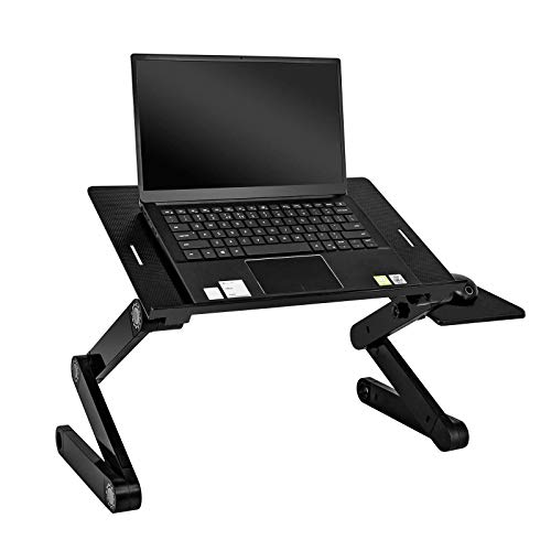Laptopständer, tragbare Computer-Laptop-Halterung, Aluminium-Laptop-Riser mit Höhenverstellung, vollständig zusammenklappbar (Farbe: Schwarz)