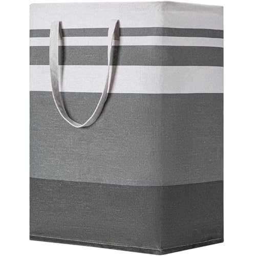 Wäschekorb, 75L Wäschesammler Wäschekörbe Groß, Faltbarer Wäschesack Aufbewahrungskorb, Laundry Basket für Schlafzimmer,...